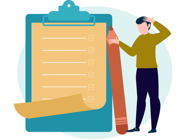 Man making Todo List  Illustration