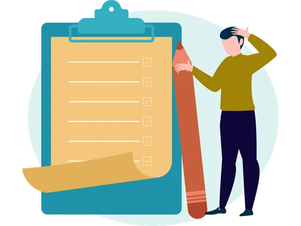 Man making Todo List  Illustration