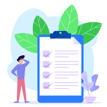 Man Manage Checklist  Illustration