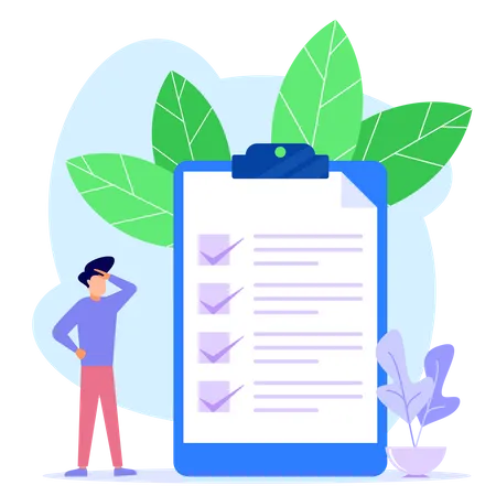 Man Manage Checklist  Illustration