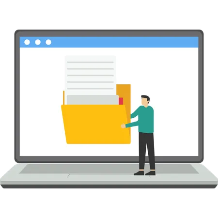 Man Manage document files  Illustration