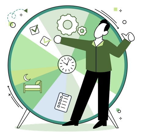 Man managing Daily schedule  Illustration