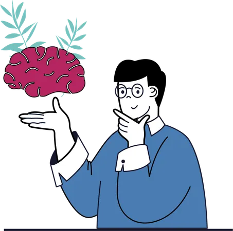 心を管理する男  イラスト
