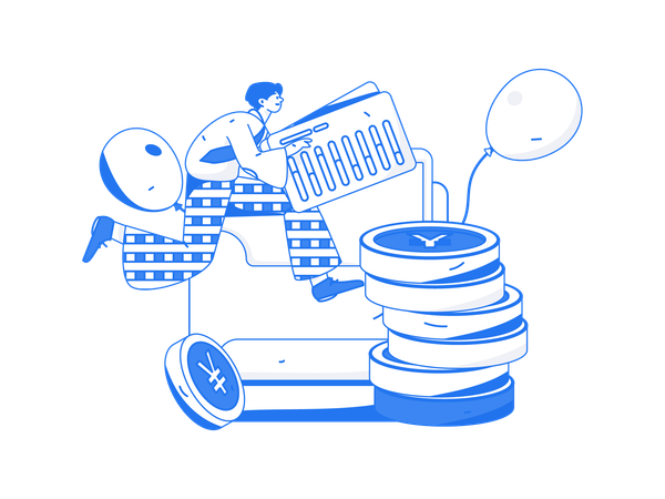 Man managing money  イラスト