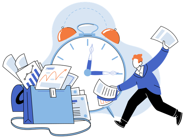 Man Managing multiple tasks simultaneously  Illustration
