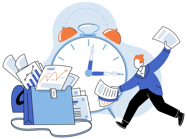 Man Managing multiple tasks simultaneously  Illustration