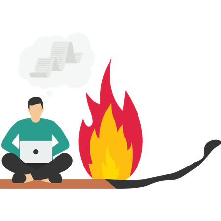 Man managing project deadline  Illustration