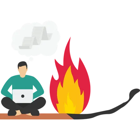 Man managing project deadline  Illustration