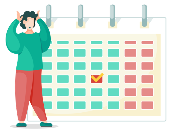 Man Managing schedule  Illustration