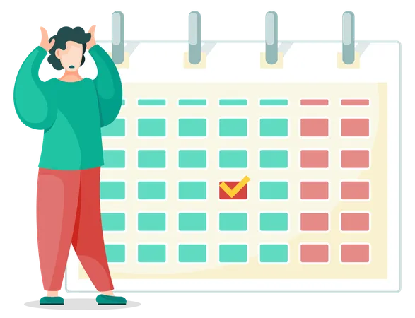 Man Managing schedule  Illustration