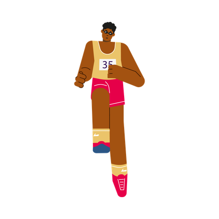 Man marathon runner running  Illustration
