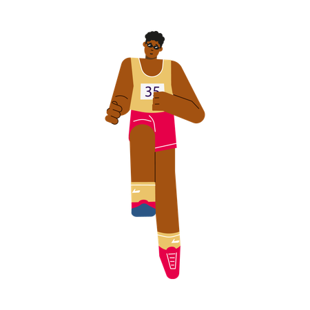 Man marathon runner running  Illustration