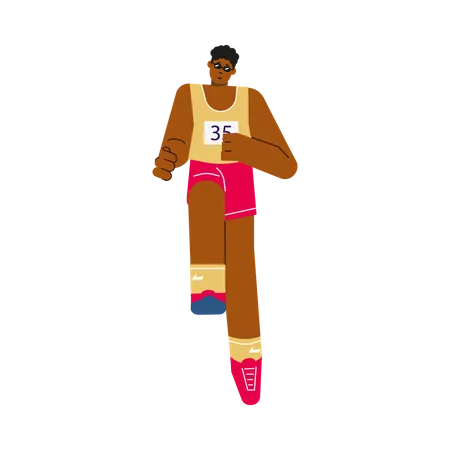 Man marathon runner running  Illustration