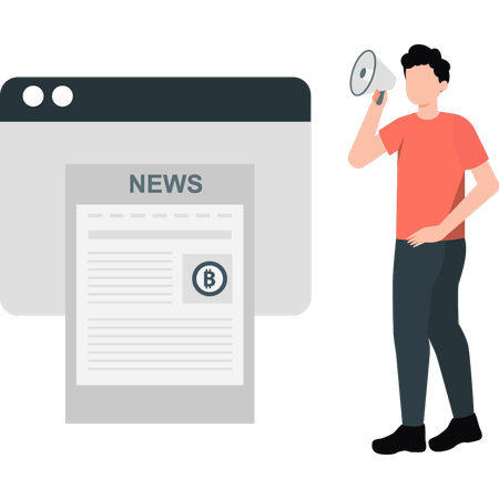 Man marketing on news  Illustration