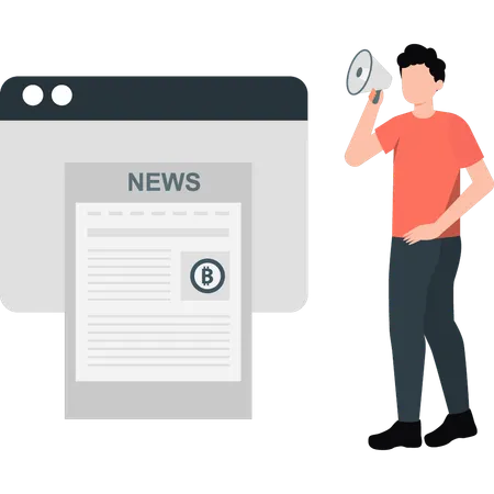 Man marketing on news  Illustration