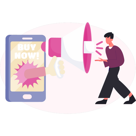 Man marketing online shopping  Illustration