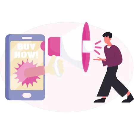 Man marketing online shopping  Illustration