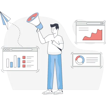 Man Marketing Website  Illustration