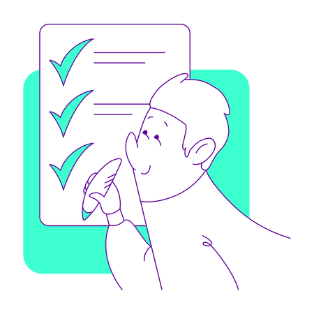 Man marking on to do list  Illustration