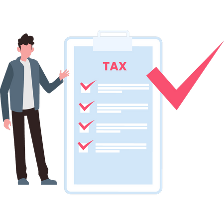 Man marking tax list  Illustration