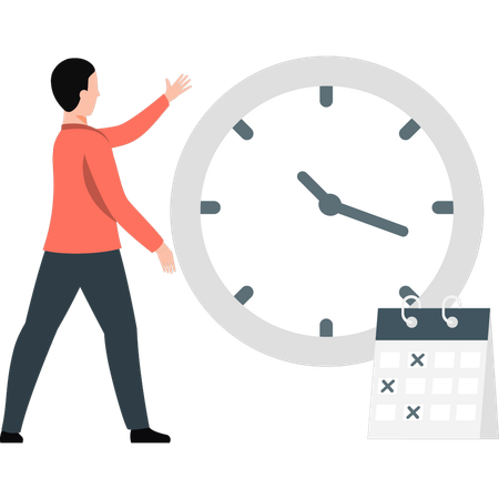 Man marking the work not done on time  Illustration