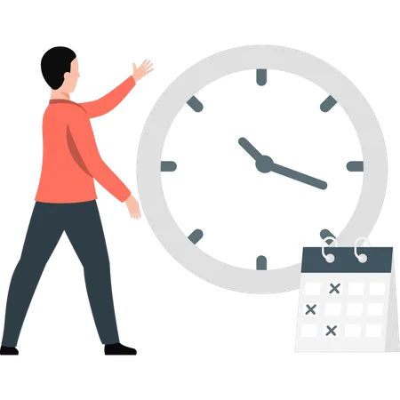 Man marking the work not done on time  Illustration