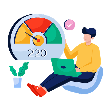 人間はスピードの最適化を測る  イラスト