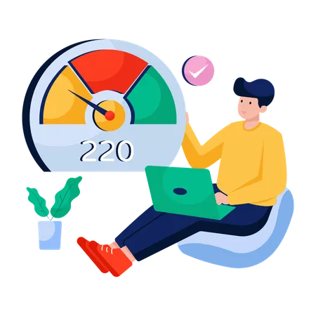人間はスピードの最適化を測る  イラスト