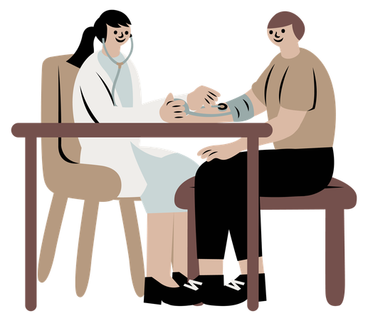 Man measuring blood pressure  Illustration