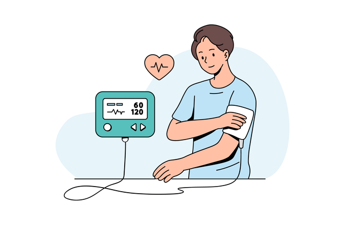 Man Measuring blood pressure  Illustration