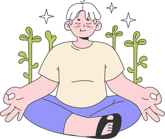 Man meditating  Illustration