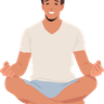 illustration man meditating
