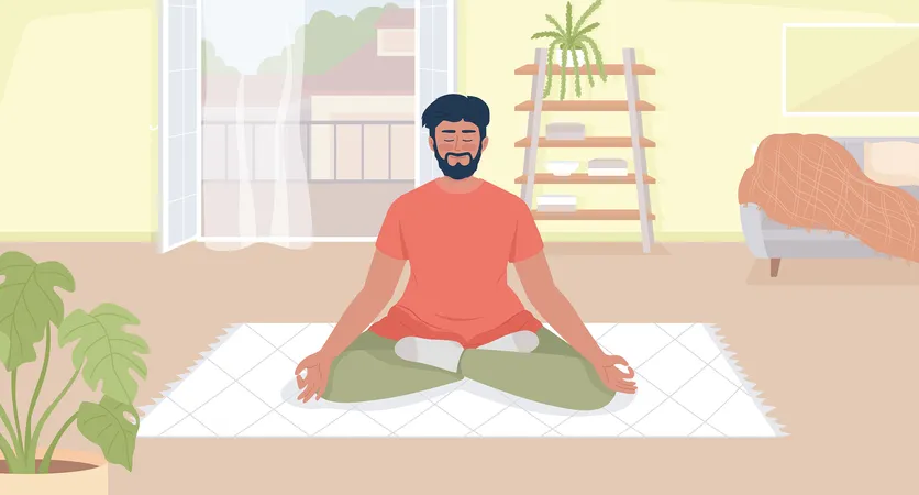 Man meditating Illustration