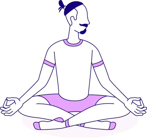 Man meditating  Illustration