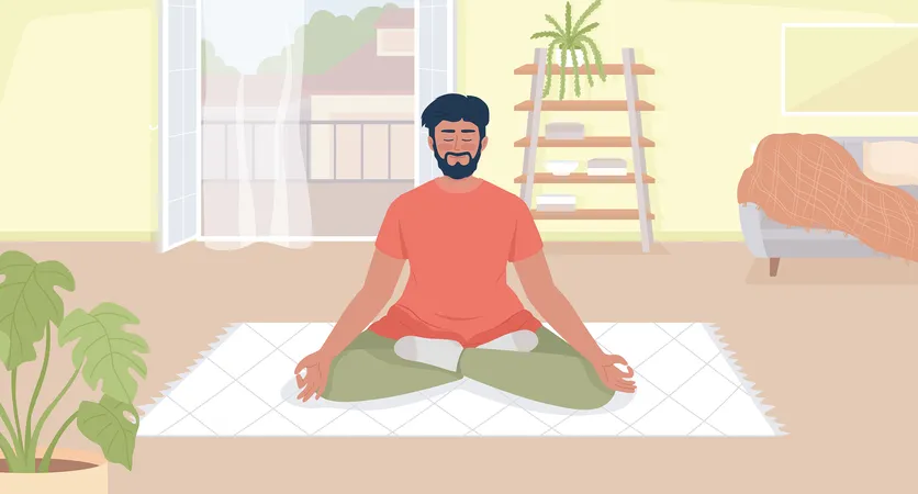 Man meditating  Illustration