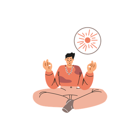 Man Meditation for inner peace  Illustration
