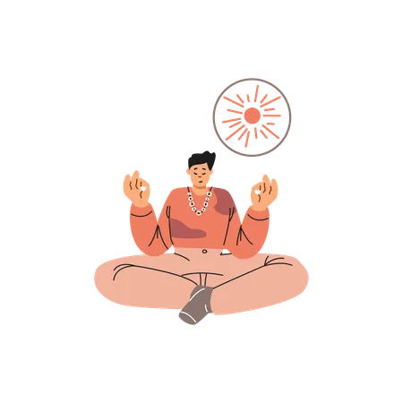Man Meditation for inner peace  Illustration