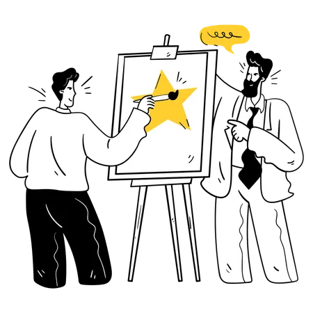Man Mentoring Next Generation of Leaders  Illustration