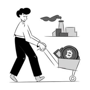 Man mining bitcoin