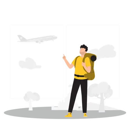 Man missed flight  Illustration