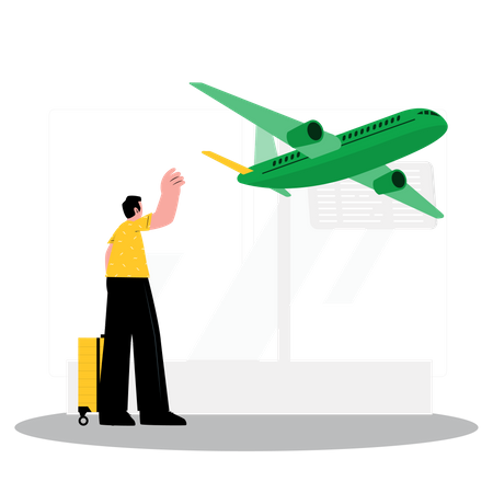 Man missed plane  Illustration