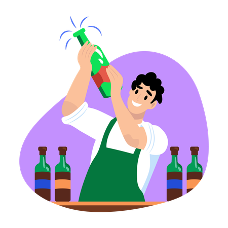 Man mixing Cocktail in bar  Illustration