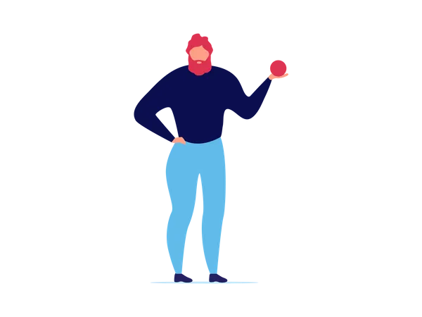 Man Motivating holding ball  Illustration