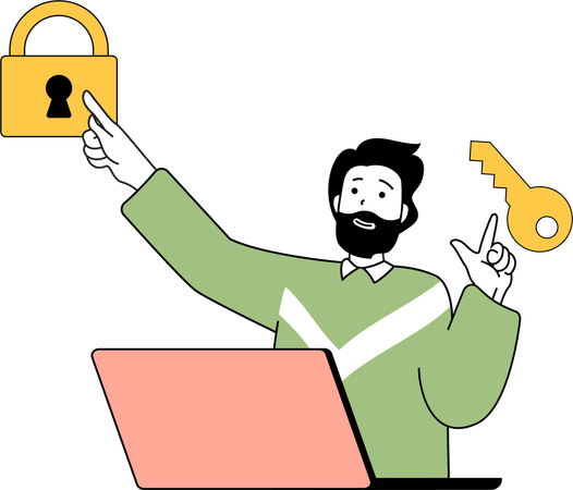 Man needs security access  Illustration