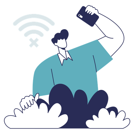 Man not getting signal  Illustration