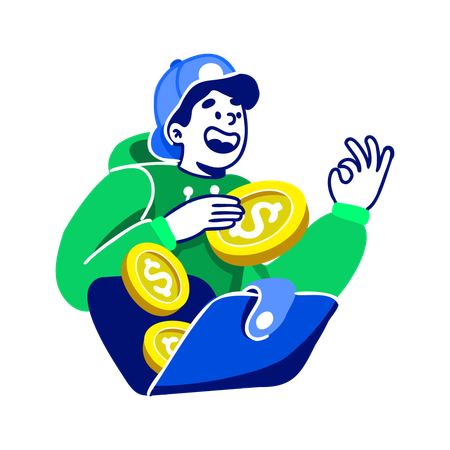 Man Offering Coin  Illustration