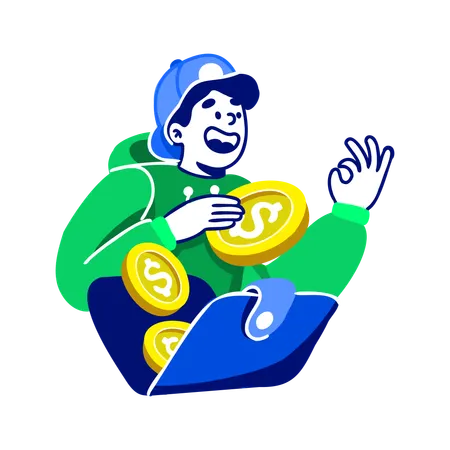 Man Offering Coin  Illustration