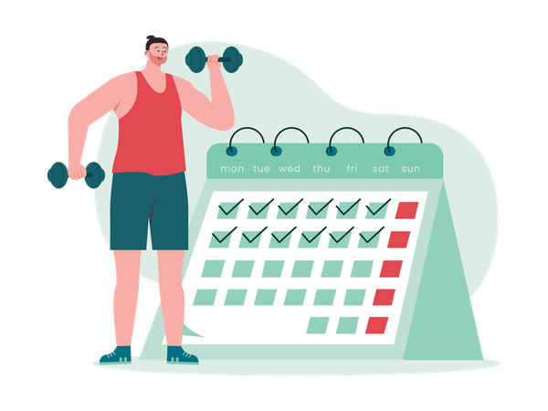 Man on a Fitness regime  Illustration