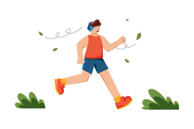 Man on a morning jog  Illustration