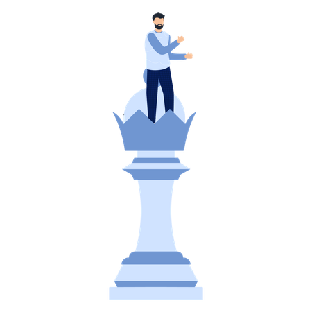 Man on Chess Piece  Illustration